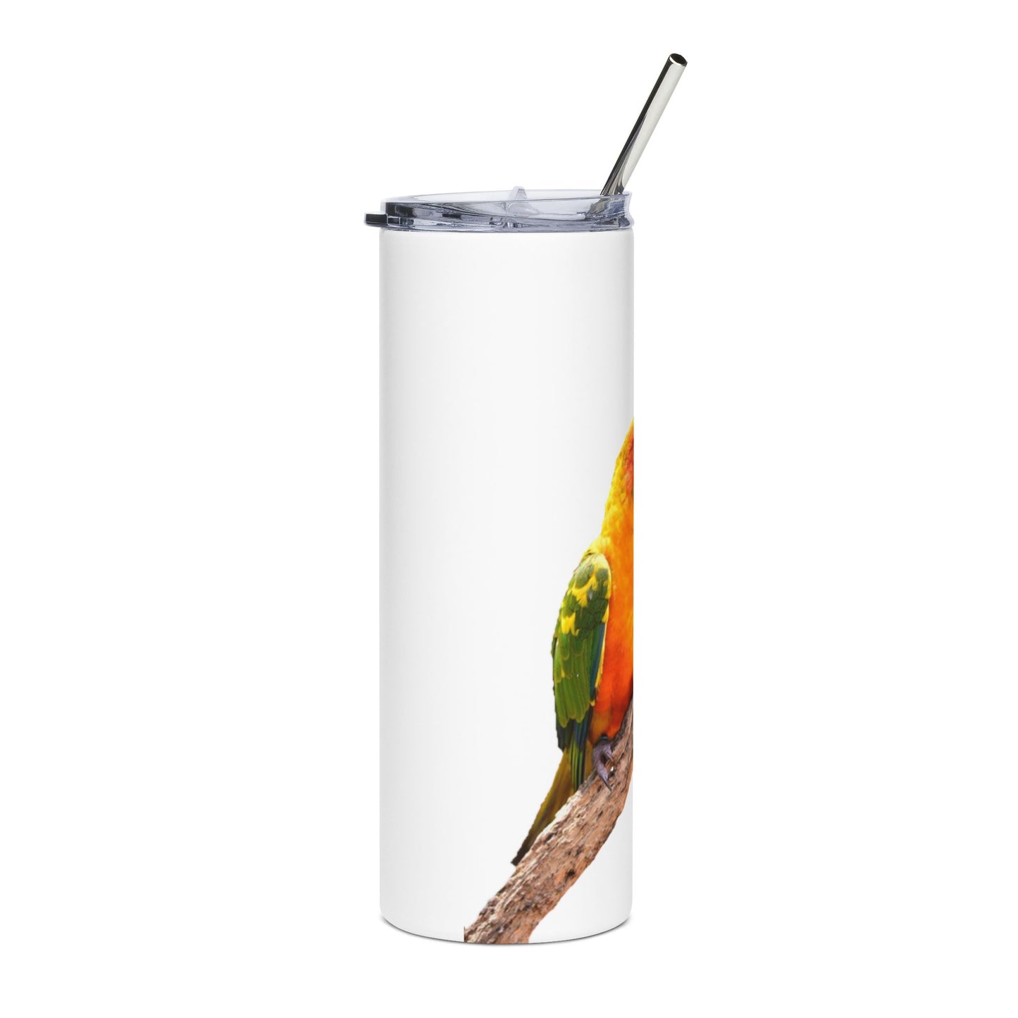 Colorful Parrot Stainless Steel Tumbler - 20oz Travel Mug with Straw